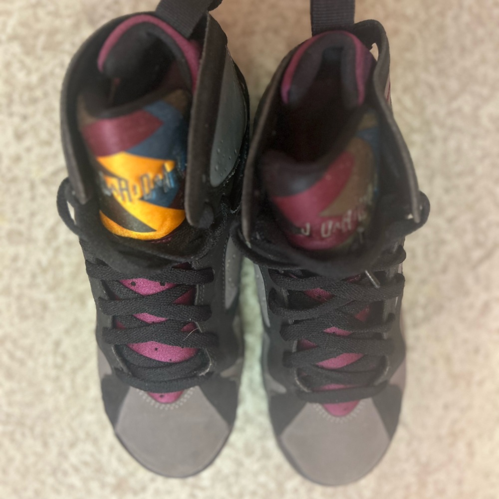 Jordan Kids High-Top Sneakers in Black, Gray, Pink and Multicolor Tongues
